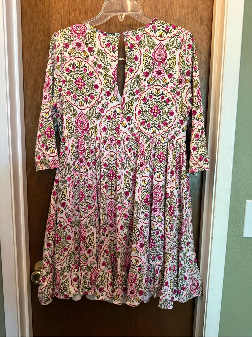 Torrid White Floral Dress with Pink & Green Accents - Picture 2 of 6